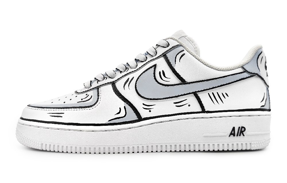 Nike Air Force 1 Low Low-Top Skateboard Shoes GS Black Gray