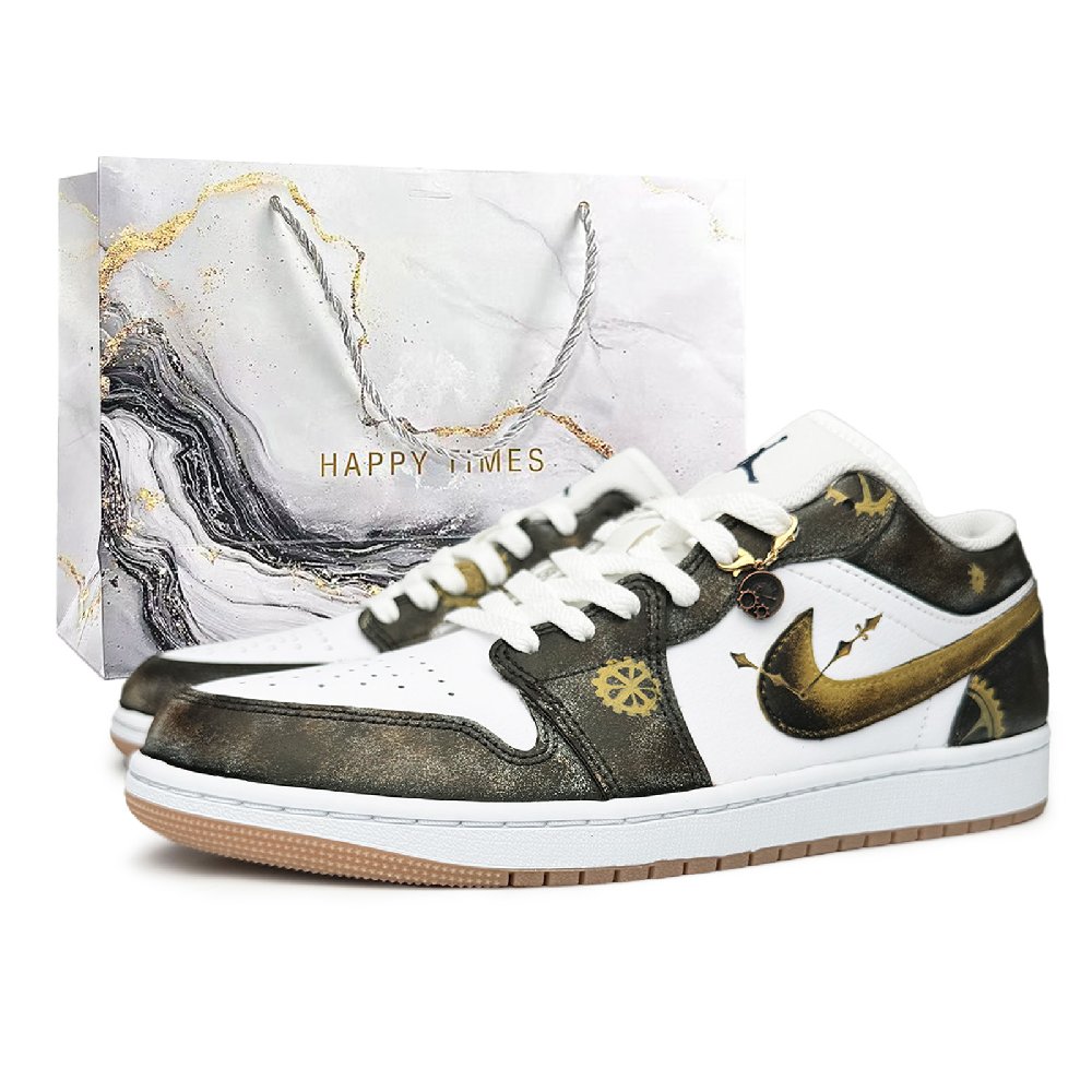 Jordan Air Jordan 1 Steampunk Low Top Vintage Basketball Shoes Unisex Bronze