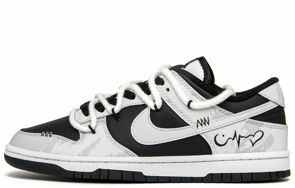 Nike Dunk Anonymous Heartfelt Thoughts Anti Slip Wear Resistant Low Top Skateboard Shoes Men's Black