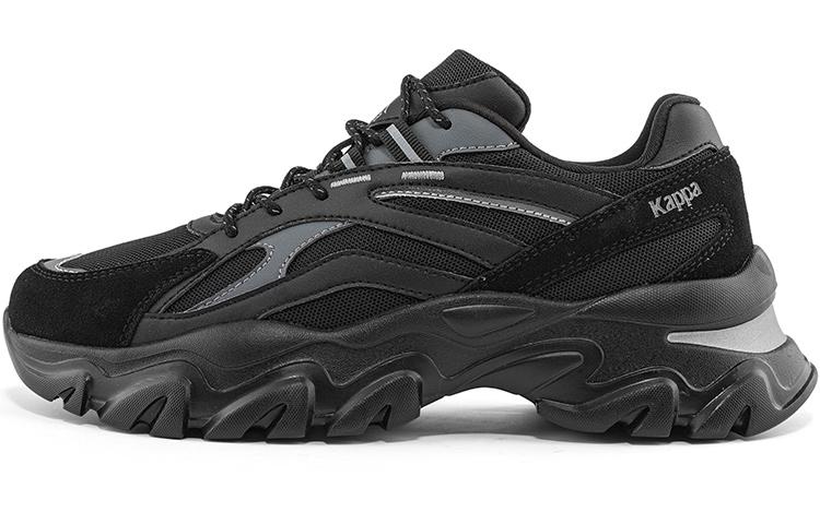 Kappa Cushioning Anti-Slip And Wear-Resistant Low-Top Chunky Sneakers Unisex Black