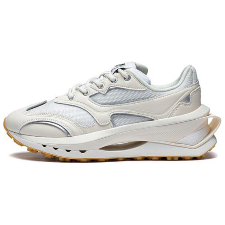 LiNing Slip-Resistant Breathable Low-Top Casual Shoes Women's Gray White