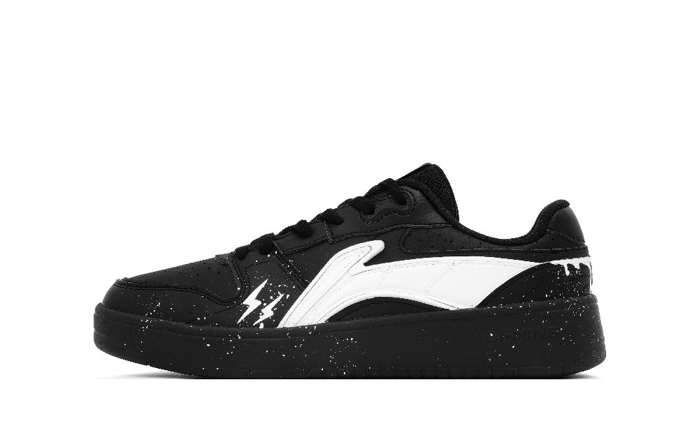LiNing Yuanbao V2 Slip-Resistant Height Increasing Low-Top Skateboard Shoes Men's Black White