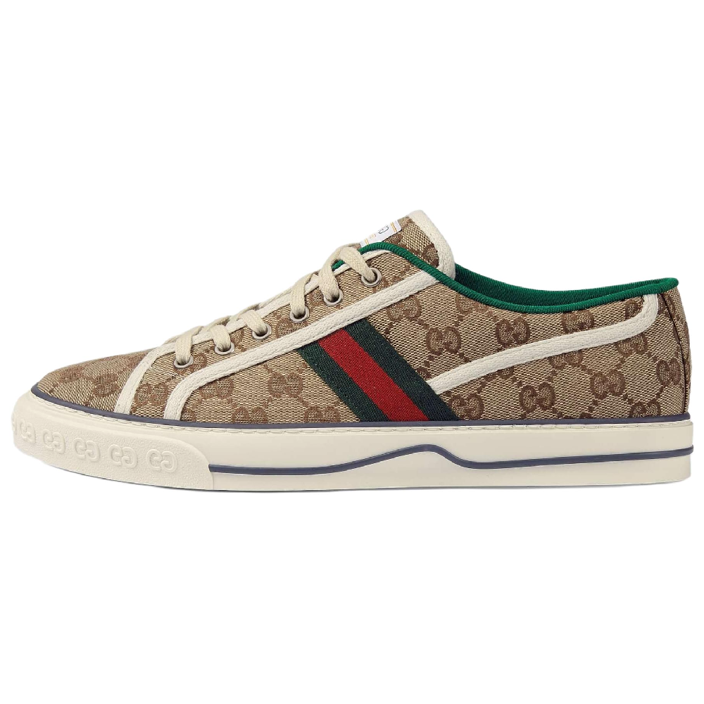 GUCCI Tennis 1977 Low-Top Canvas Shoes Men's Beige