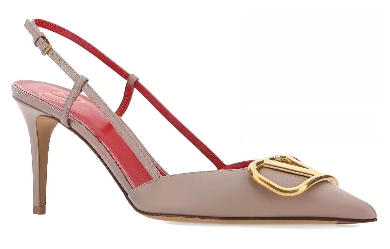 Valentino VLogo Plaque Pointed Toe Slingback Pumps купить в интернет-магазине Yoocart с быстрой доставкой по России.