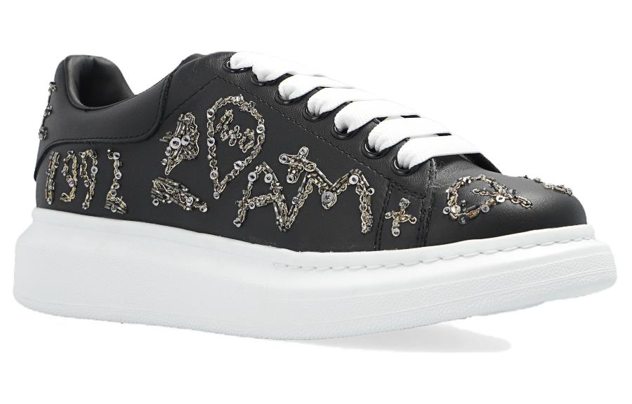 Alexander McQueen Oversized Sneaker Low-Top Stylish Skateboarding Shoes Women's Black
