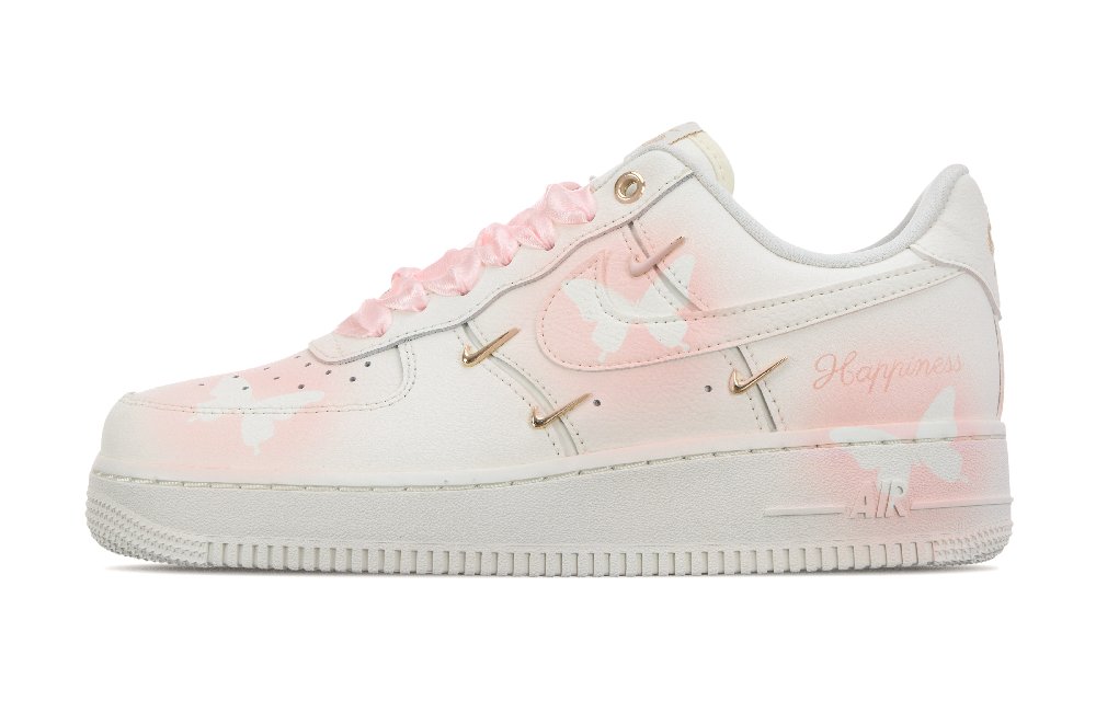 Nike Air Force 1 Anti-Slip Wear-Resistant Low-Top Skateboard Shoes Women's White Pink