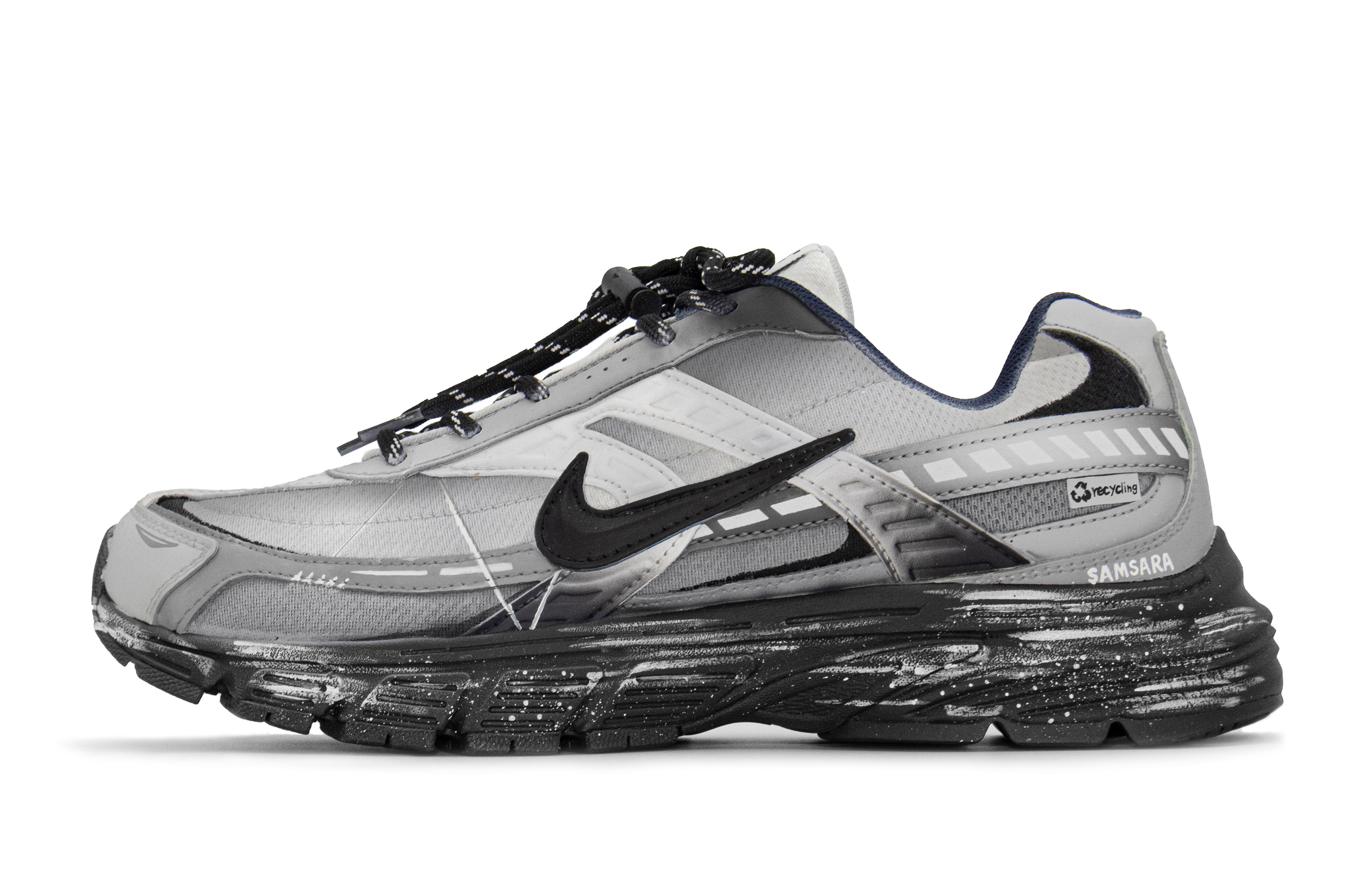Nike Initiator Abrasion Resistant Breathable Low top Sprint Running Shoes Unisex Black Gray