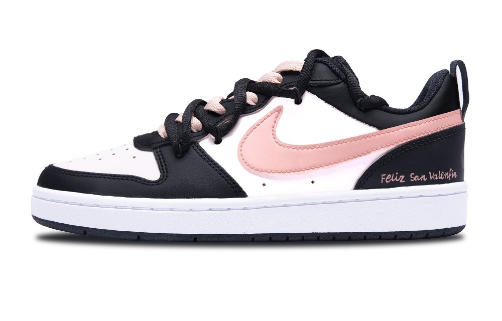 Nike Court Borough Fresh Look Full Of Charm Non slip Lightweight Low Top Skateboard Shoes GS Black Pink