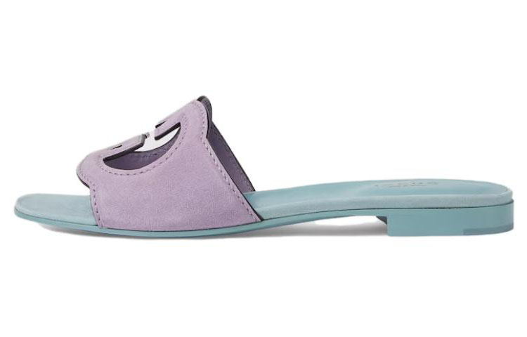GUCCI Interlocking Slide Slippers Women's Purple Blue