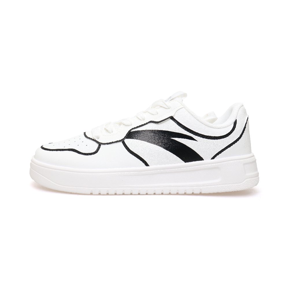 Anta Slip-Resistant Cushioning Wear-Resistant Low-Top Skateboard Shoes Men's White Black