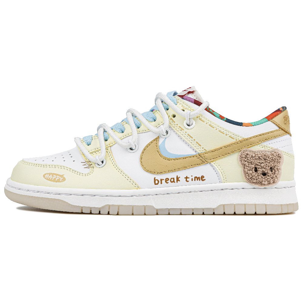 Nike Dunk Low Top Skateboard Shoes GS White Yellow