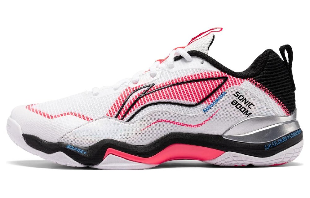 LiNing OP Abrasion Resistant Low top Badminton Shoes Unisex White Pink Black