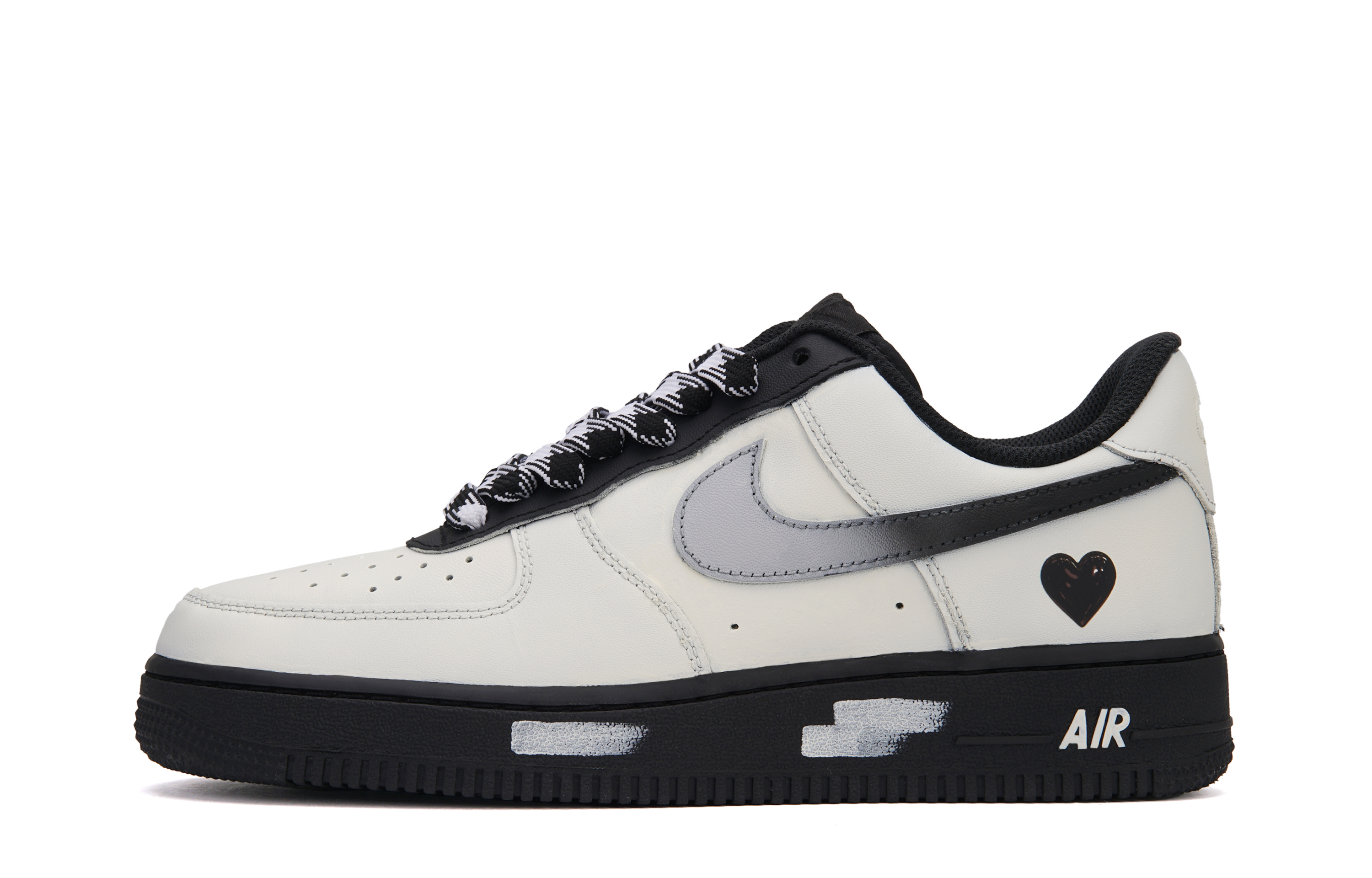 Nike Air Force 1 Yunding Mousse Cushioning, Wear Resistant Low top Skateboard Shoes Unisex White Black
