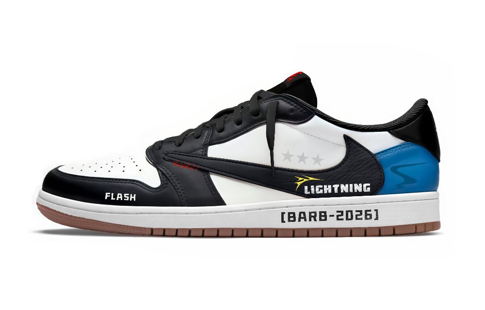 Travis Scott x Jordan Air Jordan 1 Abrasion Resistant Low Top Vintage Basketball Shoes Unisex Black