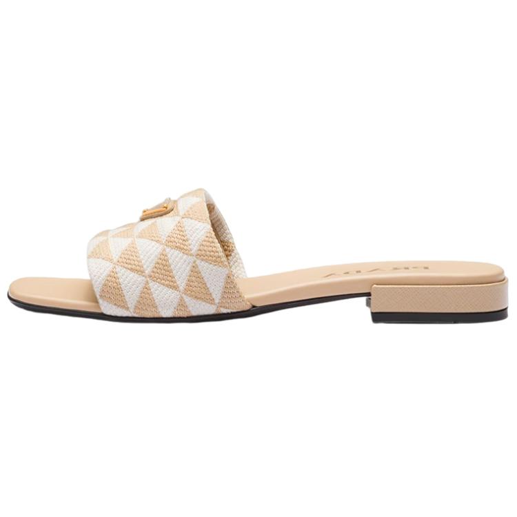 PRADA Odor Resistant Slide Slippers Women's Ecru