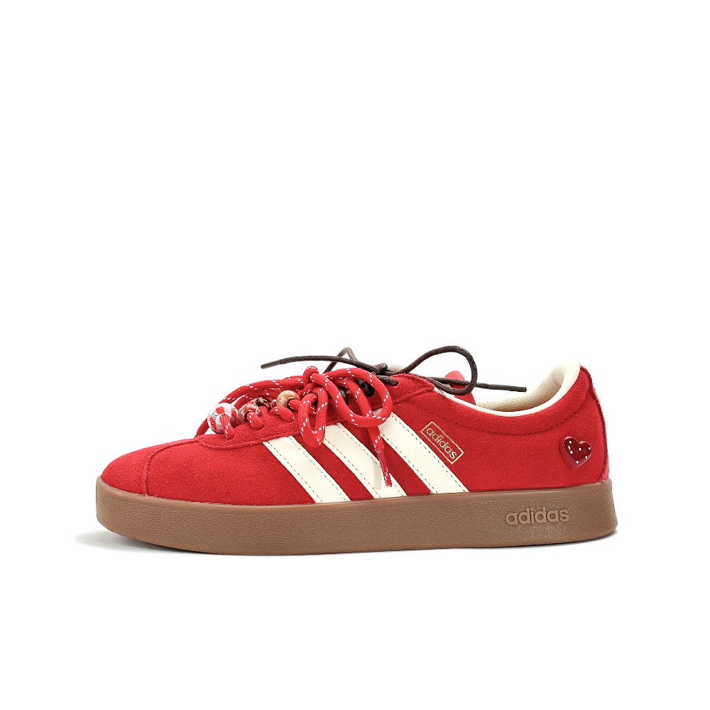 Adidas Vl Court Classic Abrasion Resistant Low Top Skateboard Shoes Women's Red