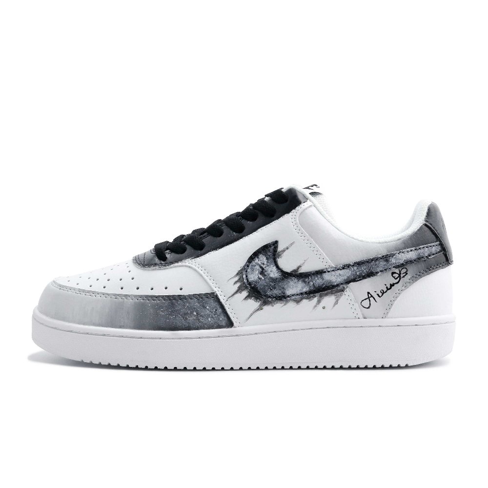 Nike Court Vision 1 Gray Shadow Odyssey Low Top Skateboard Shoes Unisex Black White