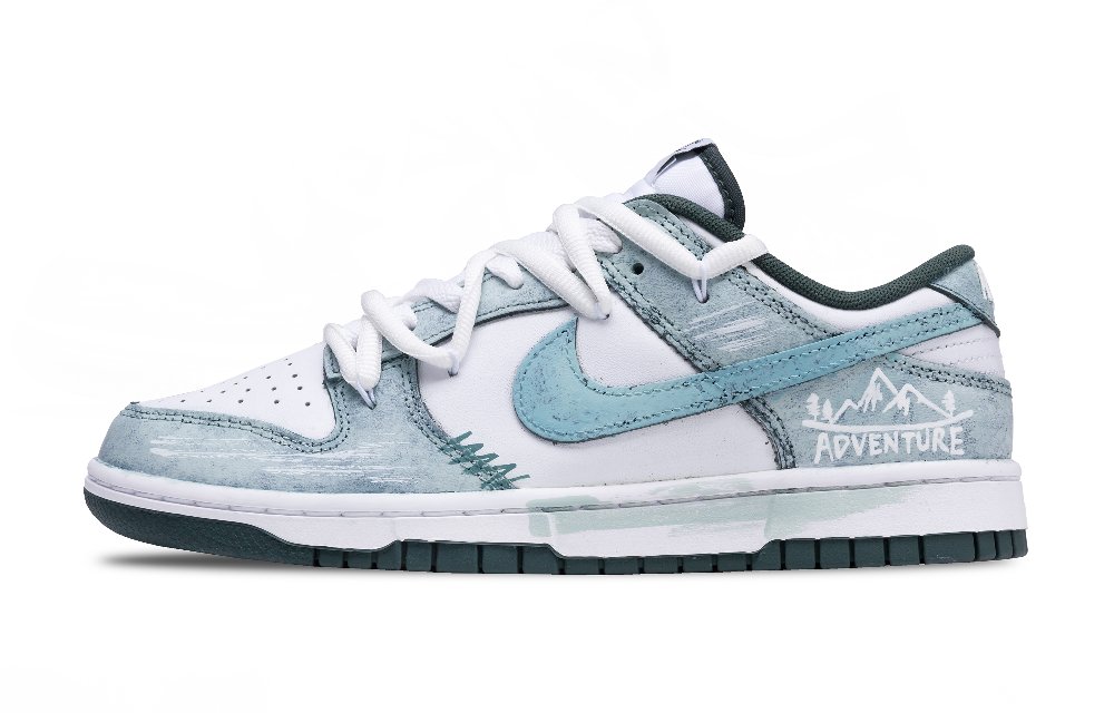 Nike Dunk Adventure Of The Unexpected Anti Slip Wear Resistant Low Top Skateboard Shoes Unisex Blue White