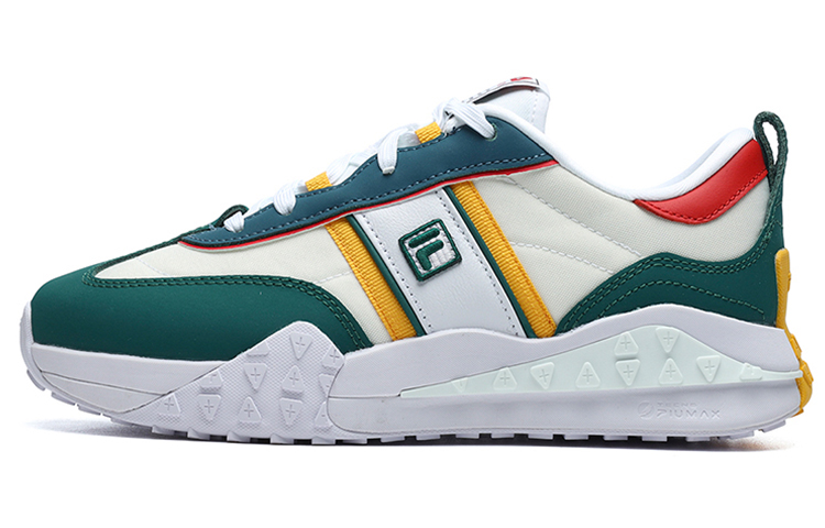 FILA Brick Cushioned Slip-Resistant Abrasion-Resistant Low-Top Casual Shoes Women's White Green