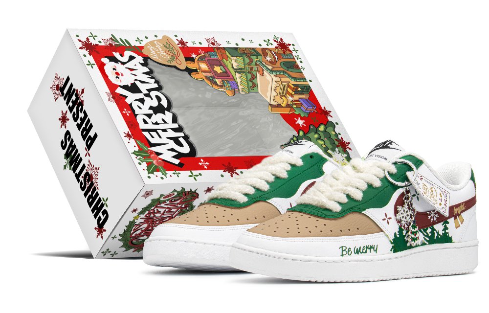 Nike Court Vision 1 Skateboard Shoes Men Low-Top Green/White