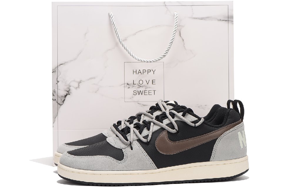 Nike Court Borough Series Chestnut Low-Top Skateboard Shoes Men's Gray Brown