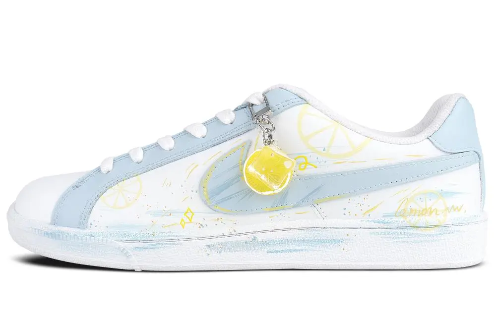 Nike Court Royale Abrasion Resistant Low top Skateboard Shoes Men's White Blue
