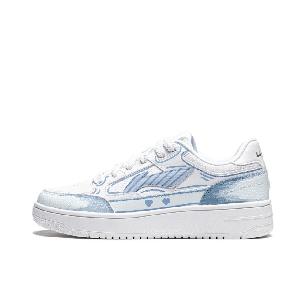 LiNing Tianji Coverage Abrasion Resistant Low Top Skateboard Shoes Unisex White Blue