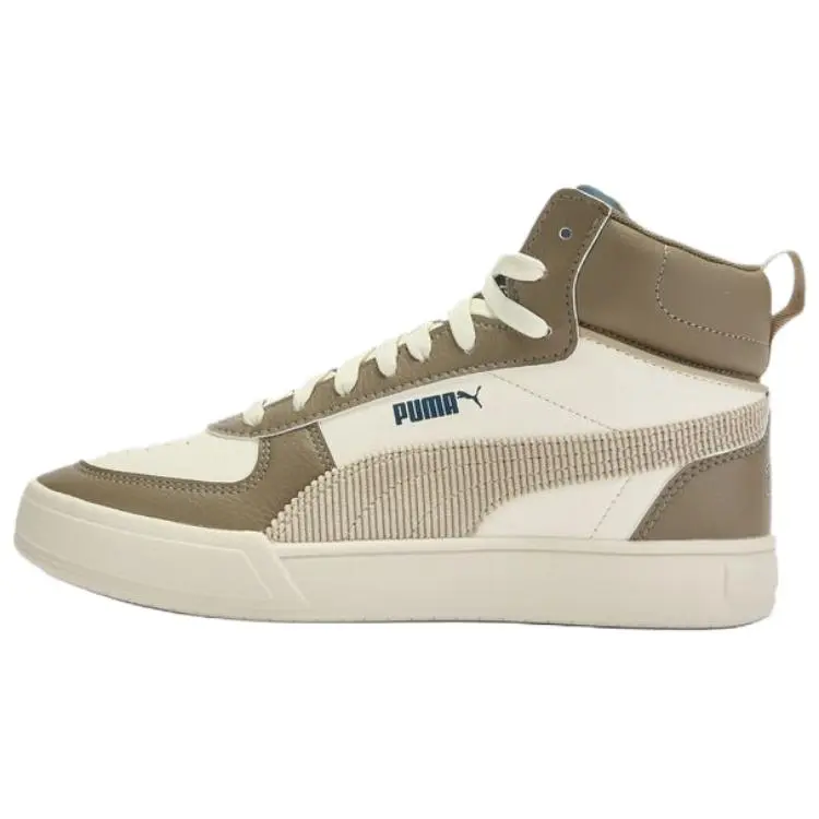PUMA Caven Mid top Skateboard Shoes Unisex Beige White Brown