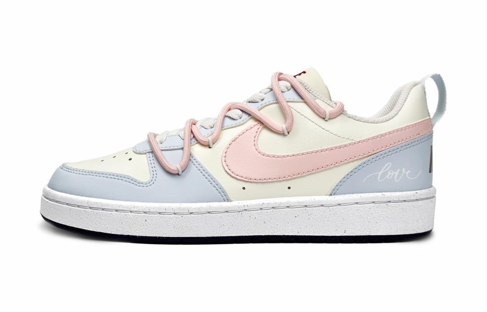 Nike Court Borough Low Low-Top Skateboard Shoes GS Blue Pink