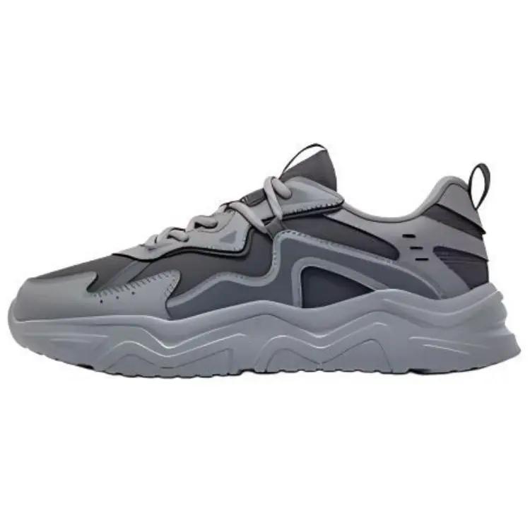 361° Life Collection Wear-Resistant Slip-Resistant Low-Top Chunky Sneakers Men's Gray