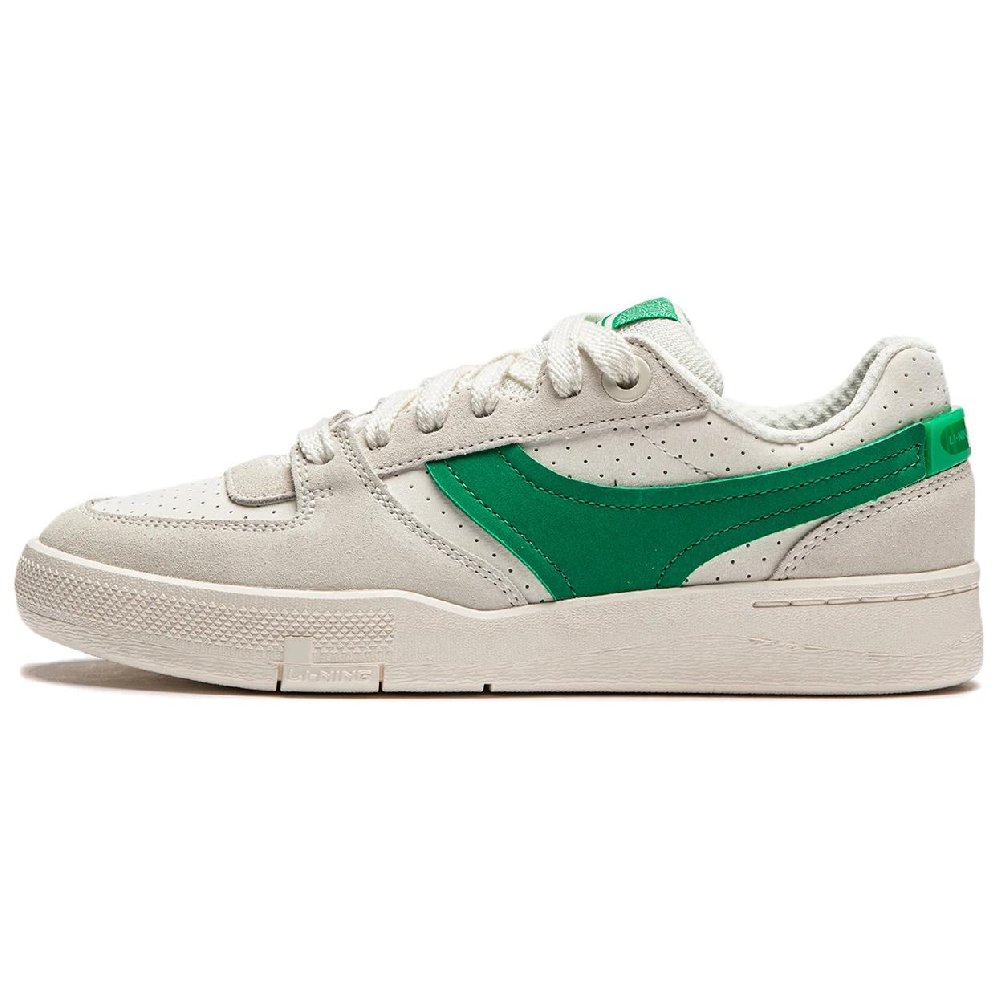 LiNing Honor 92S Slip-Resistant Cushioning Wear-Resistant Low-Top Skateboard Shoes Women's White Green