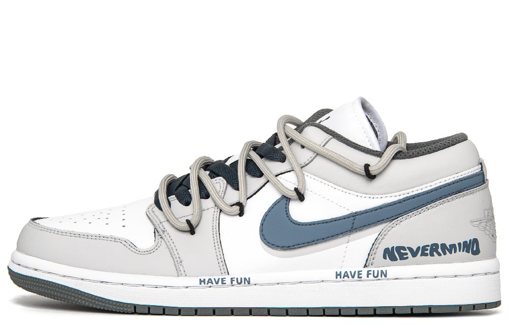 Jordan Air Jordan 1 Silent Sea Shock Absorbers With Slip Resistant Features Low Top Vintage Basketball Shoes Men's Gray