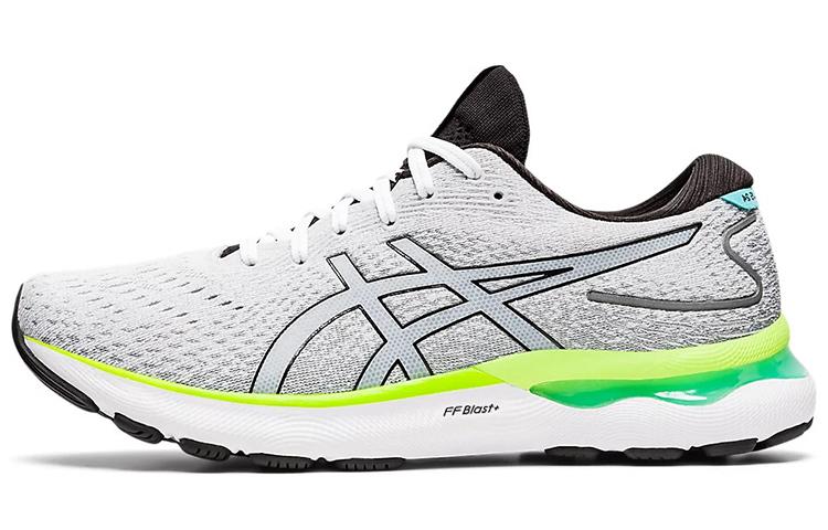 Asics Gel Nimbus 24 White Black Lime Green