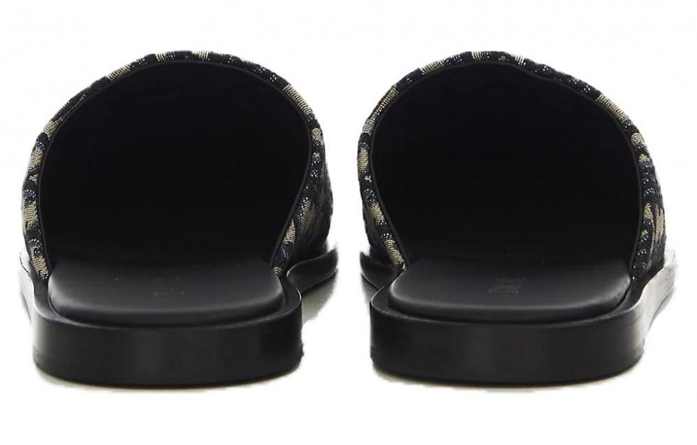 DIOR InDIOR Mule Beige Black DIOR Oblique Jacquard