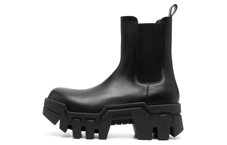 Balenciaga Chelsea Bulldozer 80mm Boots Black Matte Calkskin Men's