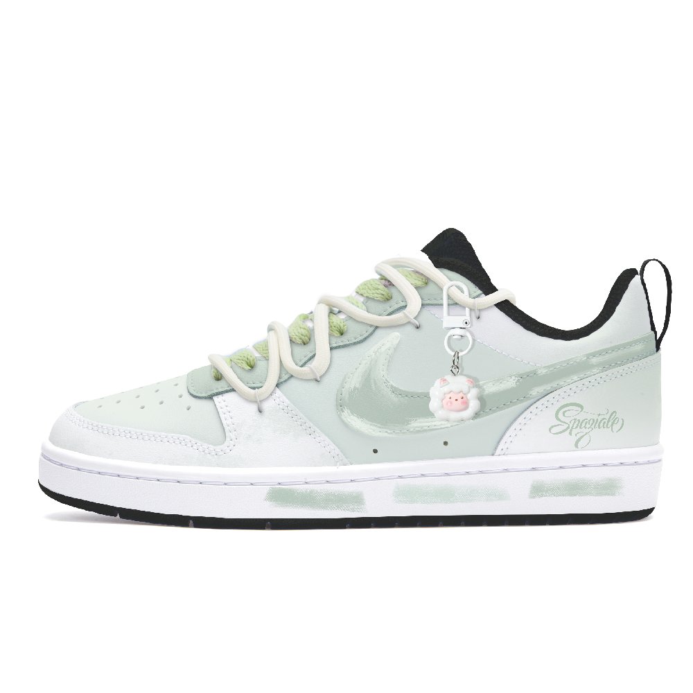 Nike Court Borough Low 2 Anti-Slip Wear-Resistant Low-Top Skateboard Shoes GS Green
