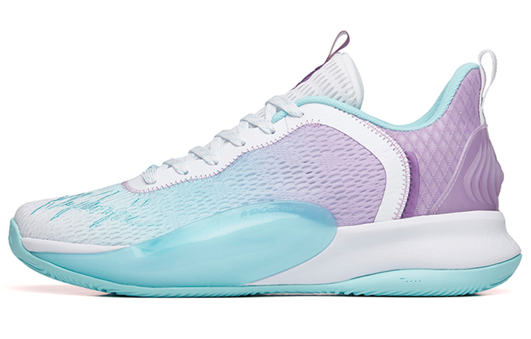 Anta Light Cavalry 6 Cushioning Anti-Slip Wear-Resistant Breathability Low-Top Basketball Shoes Men's White Purple Blue