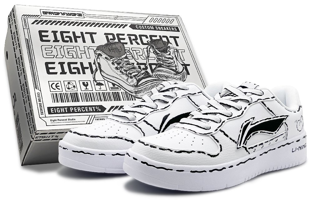 LiNing Sports Life Collection Abrasion-Resistant Slip-Resistant Low-Top Skateboard Shoes Women's Black White