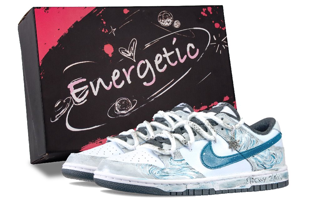 Nike Dunk The Starry Night Anti Slip Wear Resistant Low Top Skateboard Shoes Men's Blue