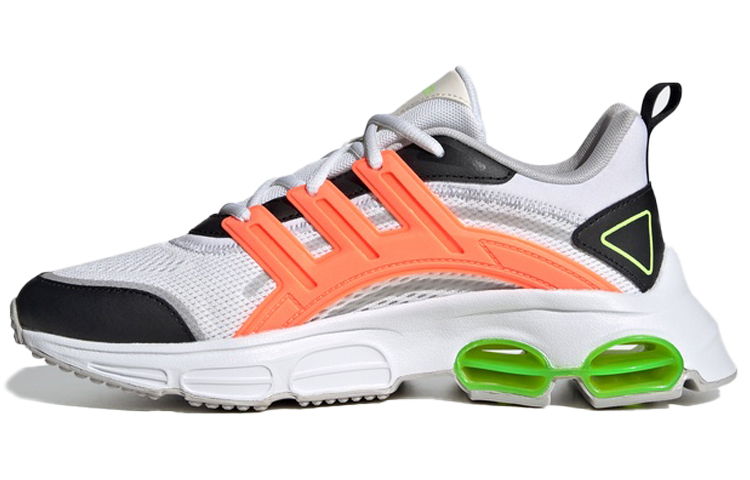 Adidas Neo Quadcube CC Slip Resistant Low Top Marathon Running Shoes Women's White Orange Green