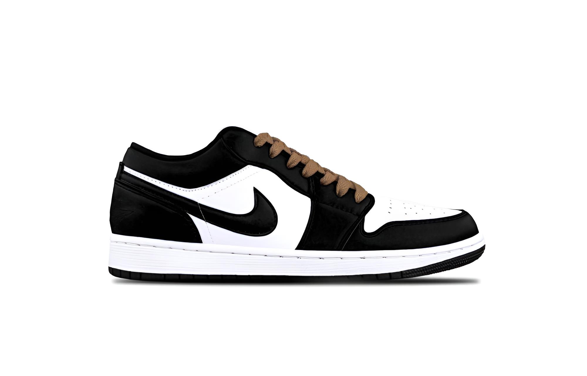Jordan Air Jordan 1 Brown Shadow Tone Cushioning, Wear Resistant Low top Vintage Basketball Shoes Unisex Black White