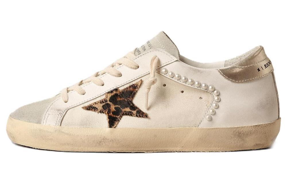 Golden Goose Super Star Low top Skateboard Shoes Women's Beige Distressed