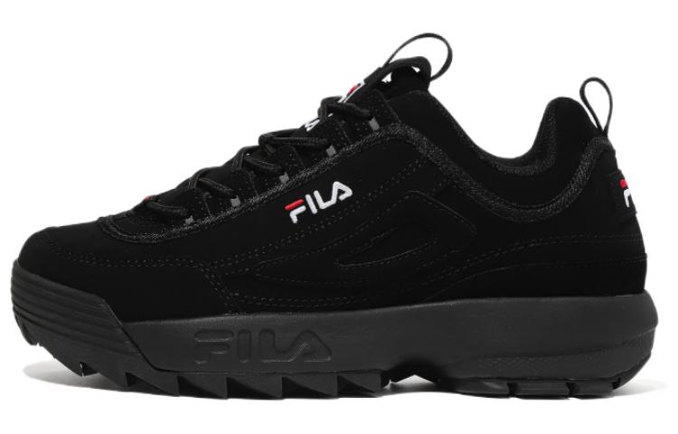 FILA Disruptor 2 1998 Low Top Casual Shoes Unisex All Black Korean Style