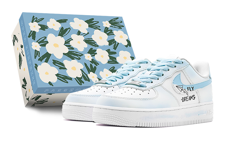 Nike Air Force 1 Low Air Force 1 Low-Top Casual Skateboard Shoes GS Blue White