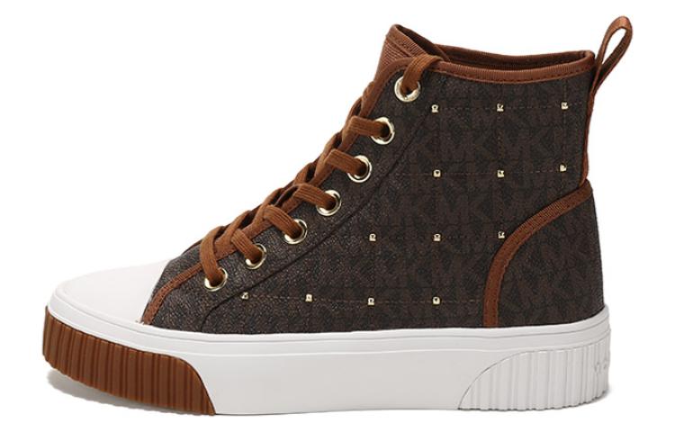 MICHAEL KORS Gertie High Top Stylish Skateboarding Shoes Women's Brown