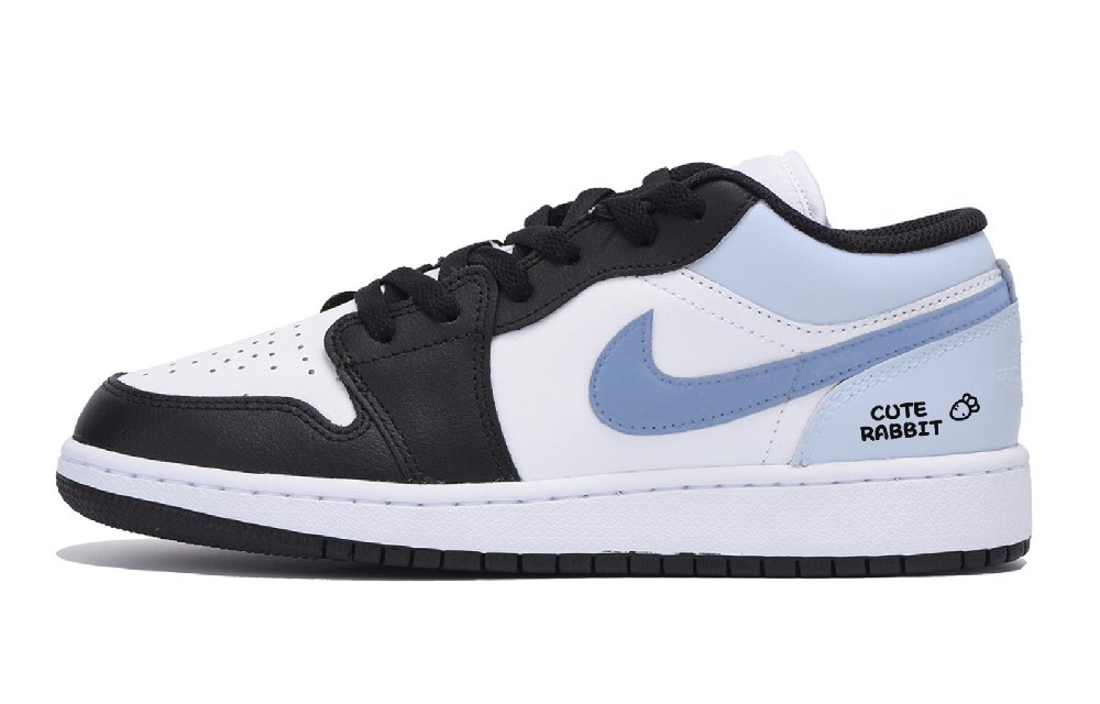 Jordan Air Jordan 1 Radish Sea Salt Abrasion Resistant Low Top Vintage Basketball Shoes Men's White Blue