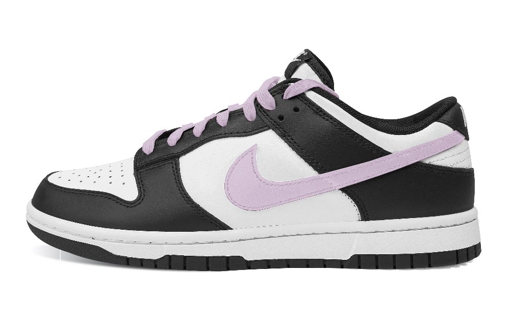 Nike Dunk Anti-Slip Wear-Resistant Low-Top Skateboard Shoes Unisex Black White Purple