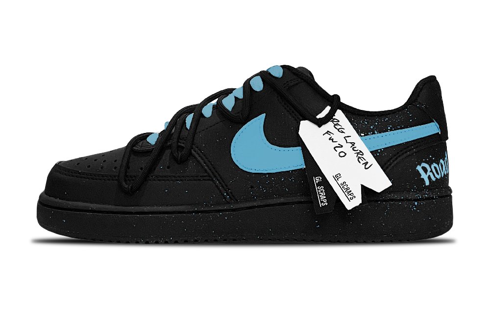 Nike Court Vision Low Anti-Slip Wear-Resistant Low-Top Skateboard Shoes Unisex Black Blue