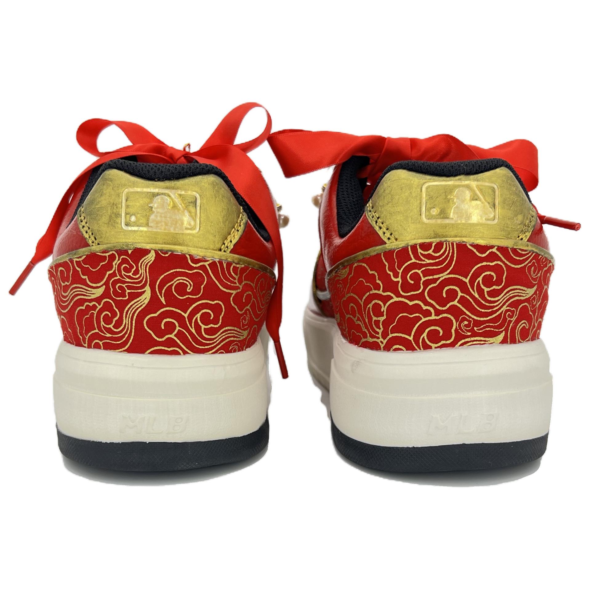 MLB Chunky Liner Anti-Slip And Wear-Resistant Height Increasing Low-Top Skateboard Shoes Unisex Red