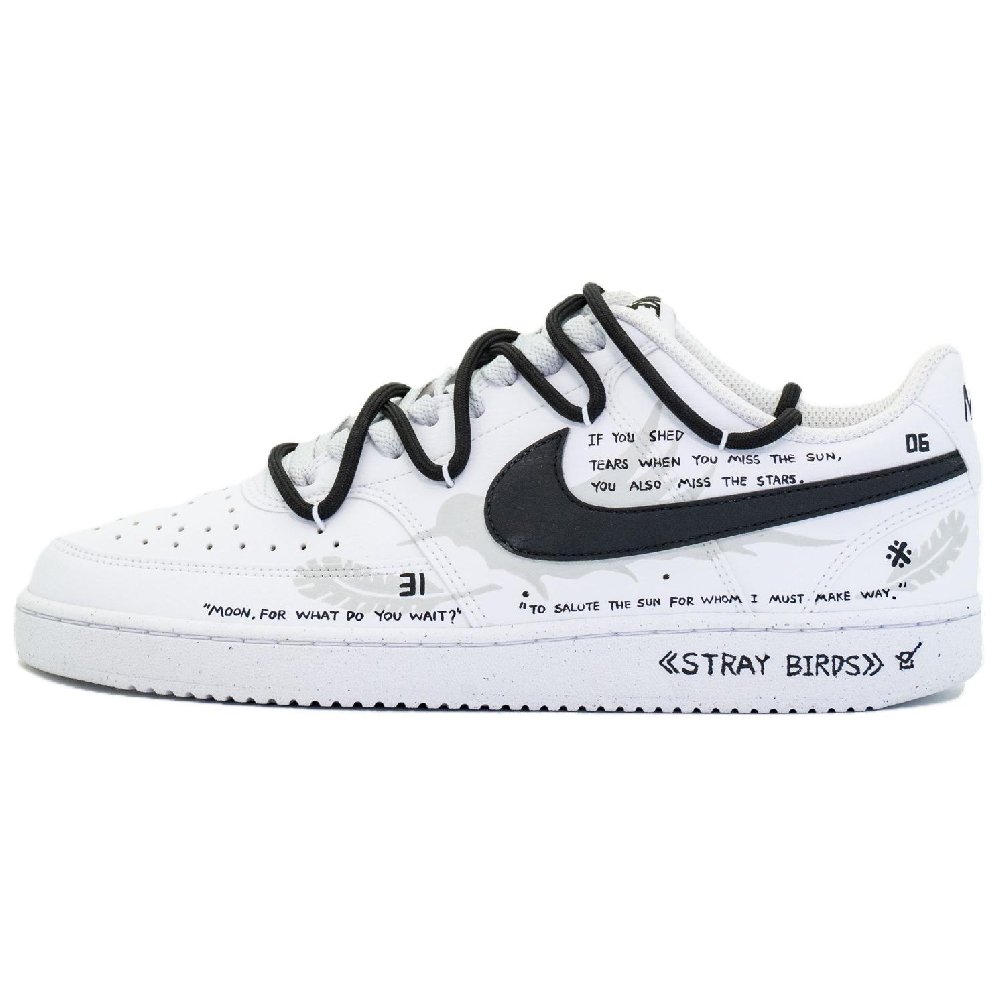 Nike Court Vision 1 Slip-Resistant Low-Top Skateboard Shoes Unisex White